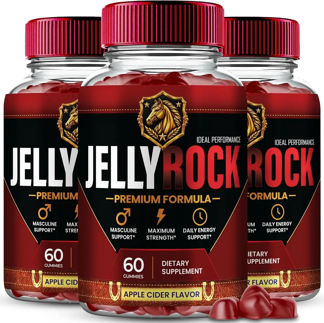 3 jars of JellyRock gummies